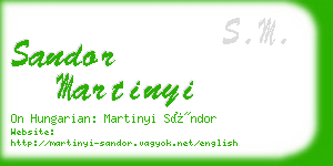 sandor martinyi business card